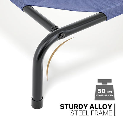 MoNiBloom Elevated Dog Bed Cooling Raised Ped Bed Portable Dog Cot for Camping or Beach 35 Inches