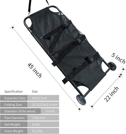 Max Loading 250lbs Large Dog Stretcher with Noiseless Wheels 45x22 Inch