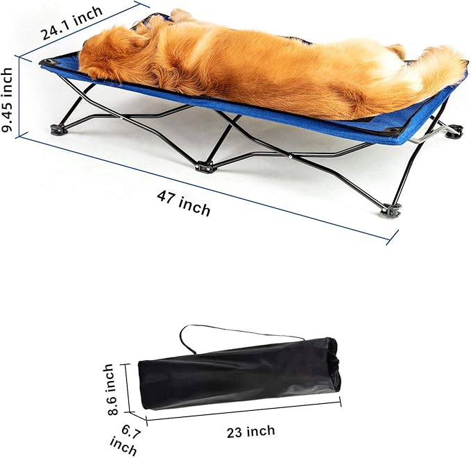 Folding Outdoor Raised Elevated Cooling Dog Cot Beds for Large Dogs 47 Inches