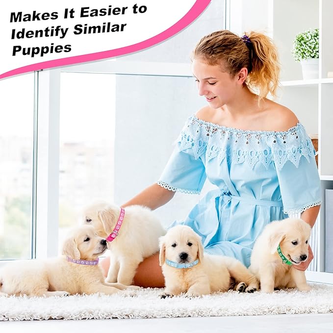 BOUMUSOE 18 Pcs Puppy Collars for Litter Adjustable 17-26cm )