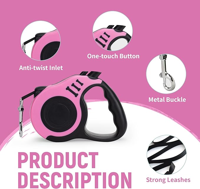 Retractable Dog Leash Automatic Telescopic Tractor Dog Tape 10/16 FT