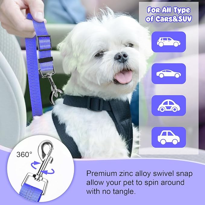 BWOGUE Pet Dog Cat Seat Belts, Car Headrest Restraint Adjustable Safety Leads Vehicle Seatbelt Harness (1 Pack)