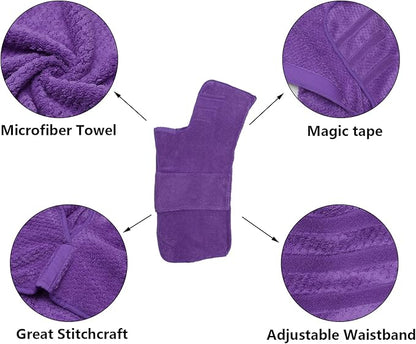 Geyecete Dog Bathrobe Towel Dog Drying Coat-Dry Fast Dog Bag-Pineapple Grid Fast Drying Super Absorbent Pet Dog Cat Bath Robe Towel-Purple-S