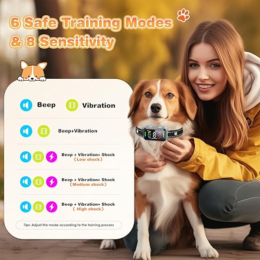 Dog Bark Collar IP67 Waterproof 8 Sensitivity