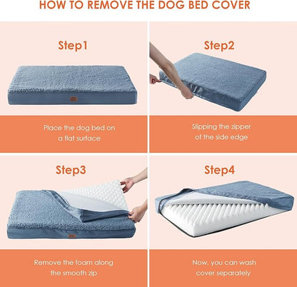 EHEYCIGA Orthopedic XL Dog Beds for Extra Large Dogs with Removable Washable Cover 44x32