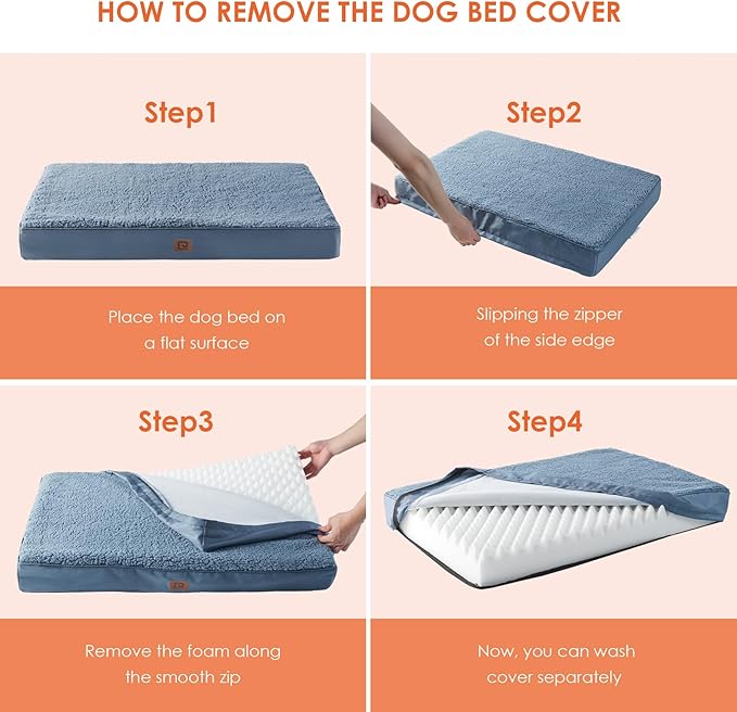EHEYCIGA Orthopedic Medium Dog Beds for Small Dogs with Removable Washable Cover for Crate 30x20