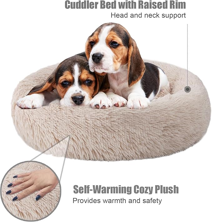 Aurako Cat Bed Dog Bed Round Cushion Pet 28" Yellow