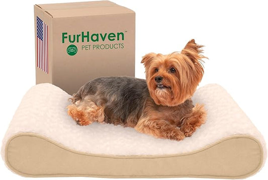 Furhaven Memory Foam Dog Bed for Medium/Small Dogs w/ Removable Washable Cover 23 lbs