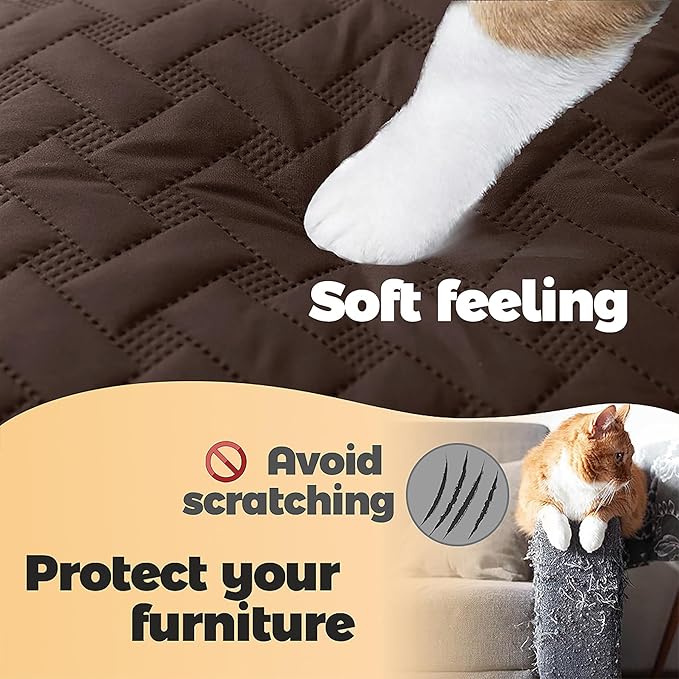 gogobunny 100% Double Sided Waterproof Dog Blanket Soft Pet Bed Cover Reversible Protect Furniture Couch Sofa Car for Puppy Cat Kids (Dark Chocolate/Light Chocolate 82x120 Inch 1))