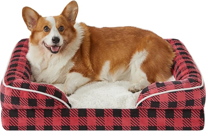 WNPETHOME Orthopedic Dog Beds for Large Size Dogs, Big Waterproof Dog Couch Bed with Washable Removable Cover, Medium Pet Bed Sofa with Sides