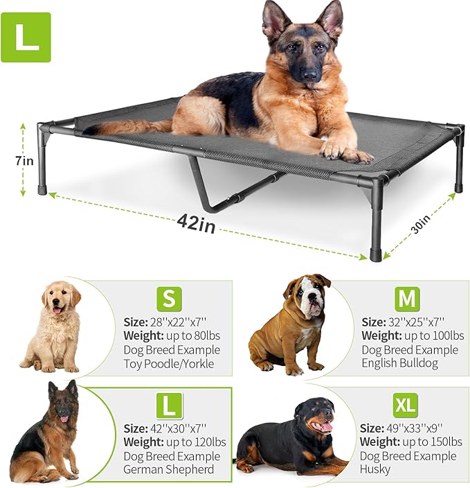 Bestio Raised Dog Bed 42 x 30 x 7Inch