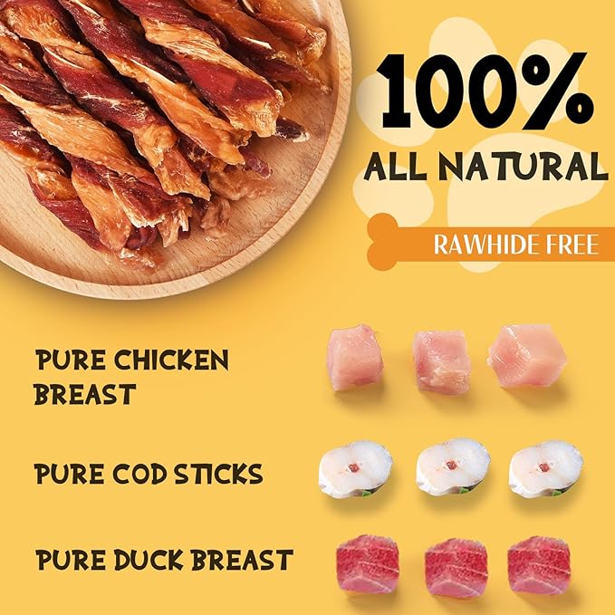 ASMPET Dog Triple-Flavor Treat Twists Stick
