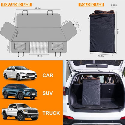 Dog Car Seat Cover with Sturdy Hard Bottom 400lb Capacity,