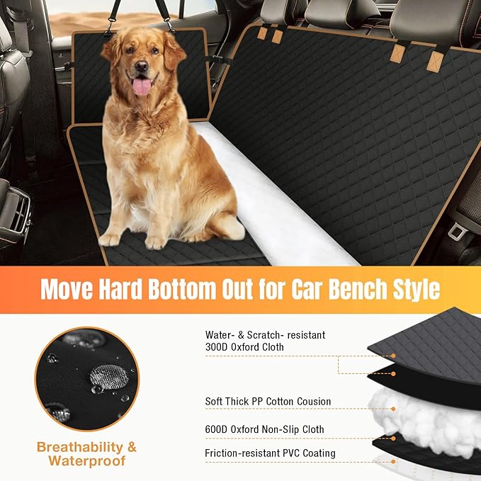 Dog Car Seat Cover for Back Seat Truck,4 Panels
