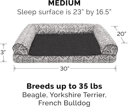 Furhaven Replacement Dog Bed Cover Plush & Southwest Kilim Décor Sofa-Style