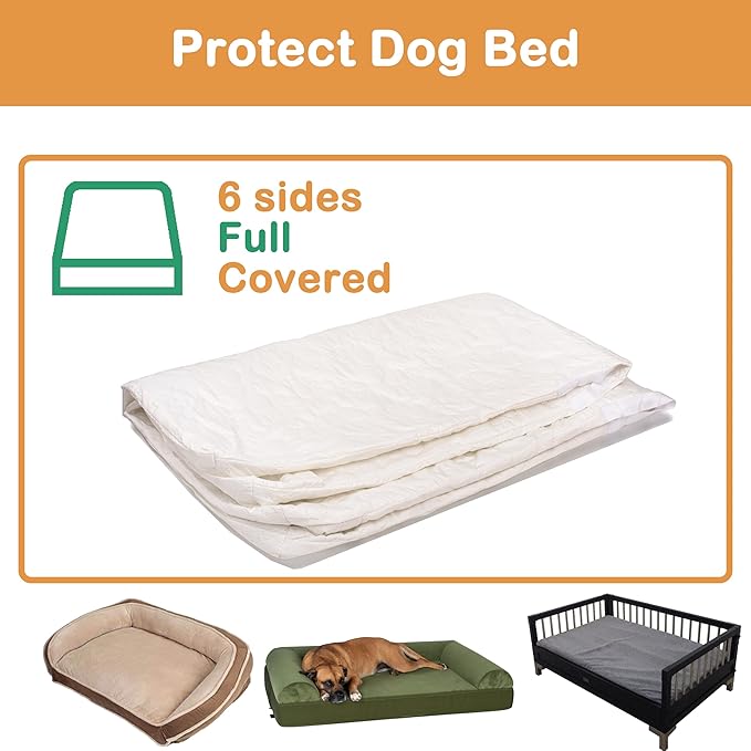 Waterproof Dog Bed Cover Replacement 48x30 Inch - Removable Washable Compatible DIY Pillarcase and Bed Liner Insert Beds Protector 1 Pack