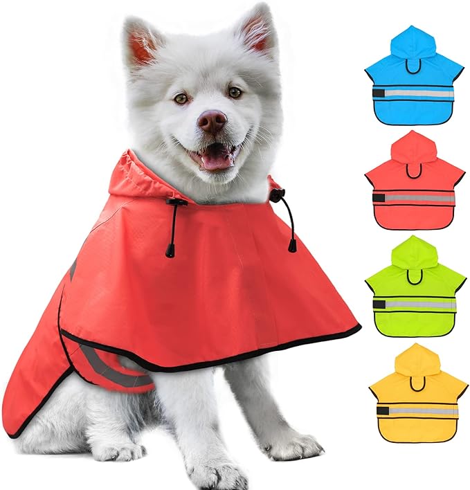 Candofly Dog Raincoat Hooded Poncho