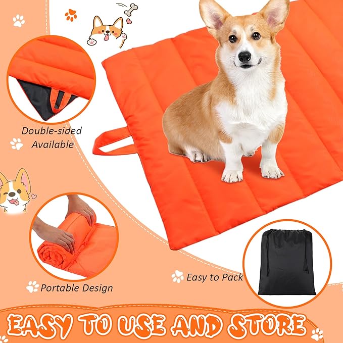 2 Pack Outdoor Dog Bed, Waterproof Camping Dog Bed Foldable Travel Pet Mat Odor Resistant Pet Cooling Pad with Storage Bag Easy to Clean and Machine Washable 28 x 40 Inch for Dog and Cat