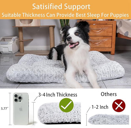 Dog Beds Crate Pad for Medium (21"x13"Grey)