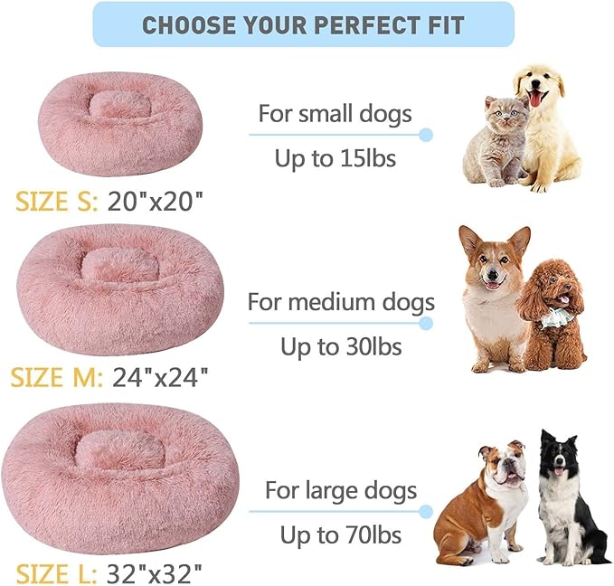 BinetGo Dog Bed Calming Cat and Dog Beds 32 inches