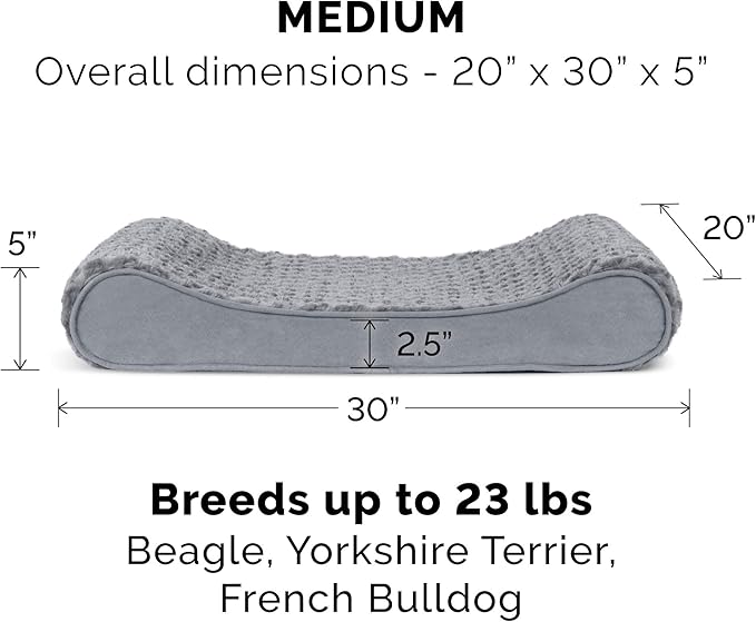 Furhaven Memory Foam Dog Bed for Medium/Small Dogs w/ Removable Washable Cover 23 lbs