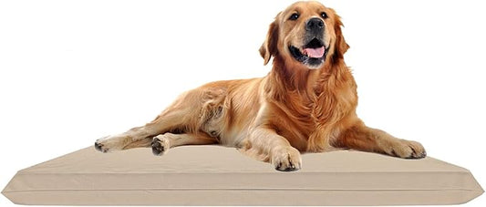 Waterproof Soft and Durable Beige Elastic Machine-Washable Large Size Dog Bed Cover (50"x32")