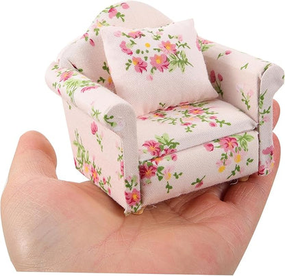 Hamster Sofa Chair Bunny Toys Guinea Pig Toys Rabbit Toys Furniture Decor Models Mini Sofa Mice Small Sofa Small Pet Bed Small Floral Hamster Supplies Cloth Individual