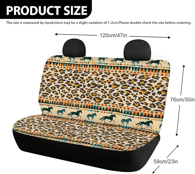 AFPANQZ Leopard Aztec Stripe Car Rear Seat Covers