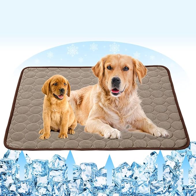 Summer Cooling Mat for Dogs Cats Self Dog Cooling Mat Breathable Pet Crate Pad Portable & Washable Pet Cooling Blanket for Small Medium and Large Pet Outdoor or Home Use (40 X 28in