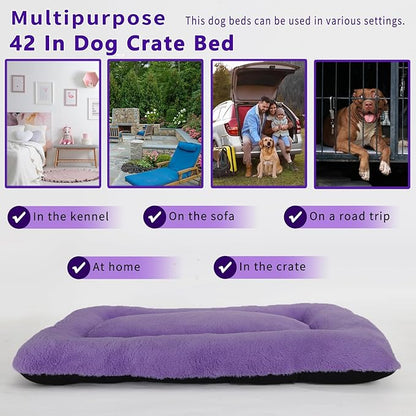 Dog Crate Bed 42 x 28 Washable 80lb Dog,42