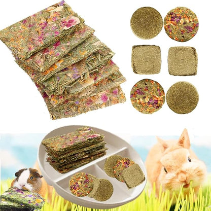 Abizoo Rabbit Treat,Natural Molar Timothy Hay Herbal Floral Scent Snack Chew Toys Gift for Bunny Chinchillas Hamster Gerbils,12 Pcs Small Animals Cage Accessories Guinea Pig Treats