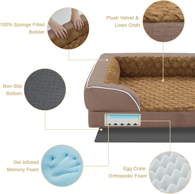 Memory Foam XXL Dog Bed with Bolsters