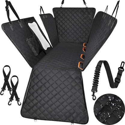 Large Dog Car Seat Cover for Back Seat 100% Waterproof 600D 6-Layer