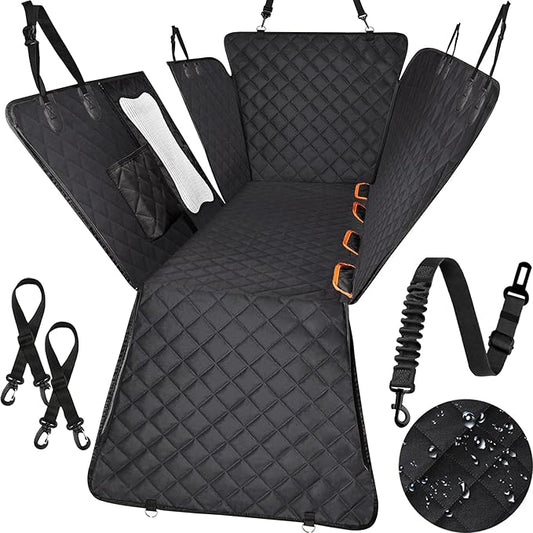 Large Dog Car Seat Cover for Back Seat 100% Waterproof 600D 6-Layer