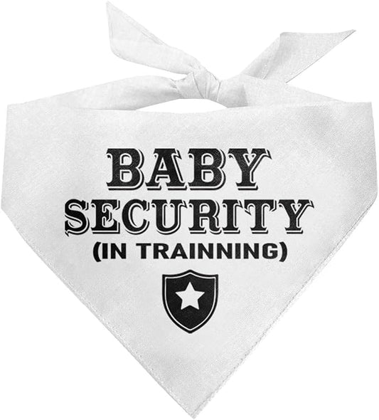 Baby Security in Training Dog Bandana, Dog Bandana, White Dog Scarf Accessories, Pet Dog Triangle Scarf, Dog Bandana Pet Scarf, Dog Bandana for Small Medium Large Dogs, Gift for Dog Lover (B13)