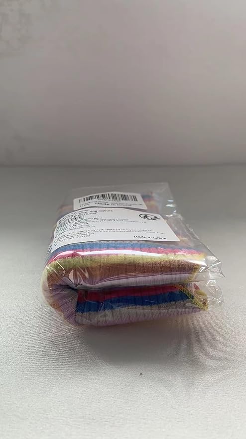 Small Medium Dog Clothes Rainbow Striped Dog Shirts Stretchable Long Sleeve Cat T-Shirt Pet Outfits for Chihuahua Yorkie Teddy (Yellow Edge