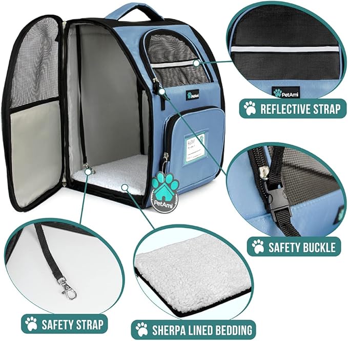 PetAmi Dog Backpack Carrier for Small Large Cat 18lbs Pet,