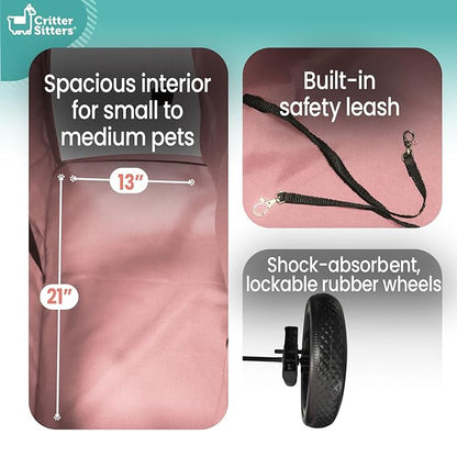 Critter Sitters Double Decker Pet Stroller 35 Pounds, 4-Wheel, Travel