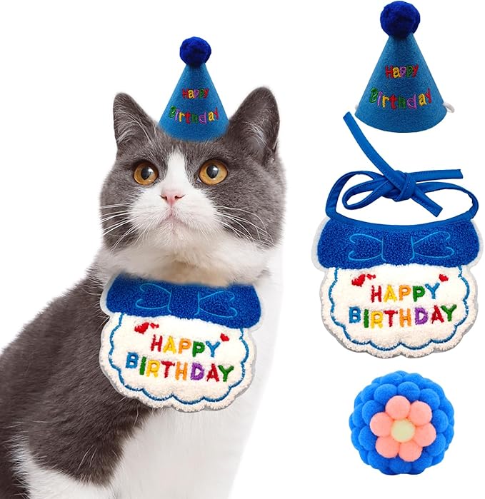 Dog Cat Birthday Party Supplies Outfit Bandana Bib