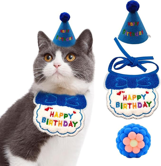 Dog Cat Birthday Party Supplies Outfit Bandana Bib