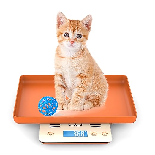 Pet Scale for Newborn Puppy and Kitten, Pet Scale with Detachable Tray for Dog Whelping Nursing, Weigh Pets Baby in Grams, 33lbs (±1 Gram) (Orange)