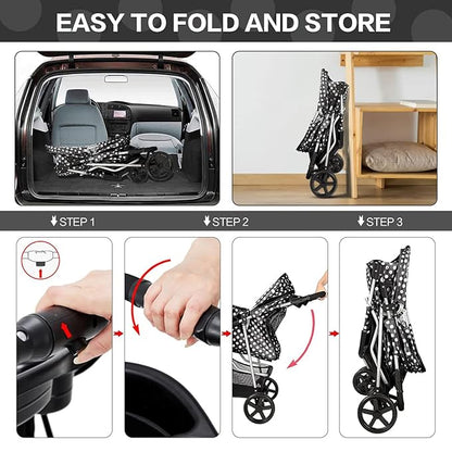 Dog Stroller for Small Dogs 3 Wheels,