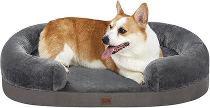 pettycare Orthopedic Dog Bed for Large Dogs with Memory Foam 38” Dark