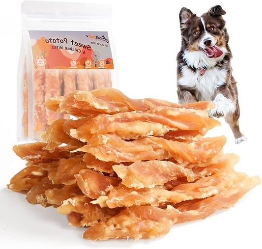 ASMPET Chicken Jerky Dog Treats Human-Grade Taurine-Enriched High Protein Low Fat Grain-Free Easily Digestible 100% Natural Healthy Dog Treats for Small Medium Large Dogs (10.6 oz)