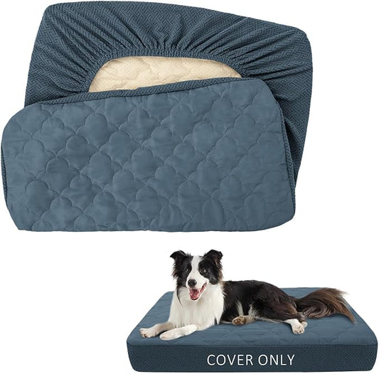 CHHKON Dog Bed Covers Replacement Washable Waterproof Pet Puppy Bed Cover for Dog(Blue,48x30x6 inch)