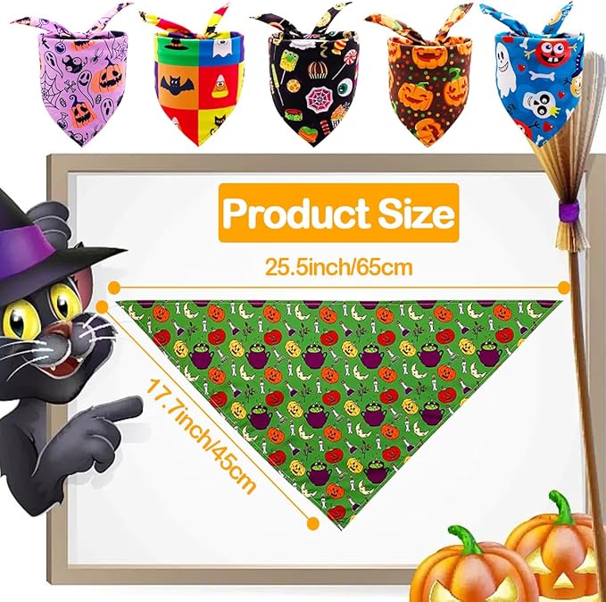 PET SHOW 50 Pack Halloween Small Dog Bandanas