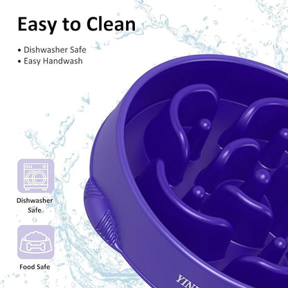 4 Cups Slow Feeder Dog Bowls Large Breed, Dog Slow Feeder Bowl, Large Dog Bowl Slow Feeder, Maze Dog Food Bowl Slow Feeder, Dog Puzzle Feeder, Pet Food Slow Eating Dowl Bowl 1Pcs (Purple)