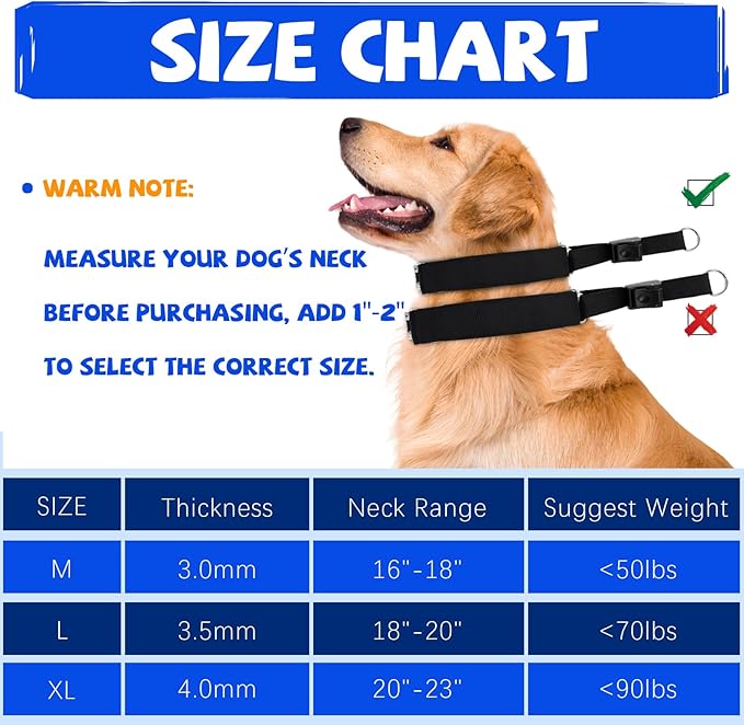 Adjustable Buckle Dog Training Collar for Large Medium Small Dogs