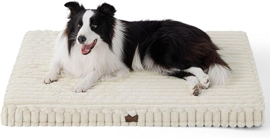 Bedsure Orthopedic Dog Bed for Large Dogs (36x27, Cream)