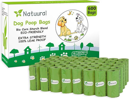 Dog Poop Bags Rolls-600 Counts 40Rolls, Biodegradable 100% Leak